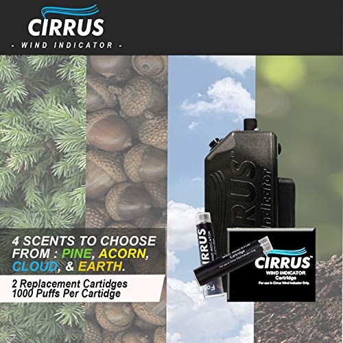 2 Pack Replacement Wind Direction Indicator Cartridges – Four Scents Available - Cloud, Earth, Acorn, & Pine – Over 2000 Puffs Per Pack – Perfect For Hunting, Hvac, Golfing, Dog Training - Cloud #TOP2
