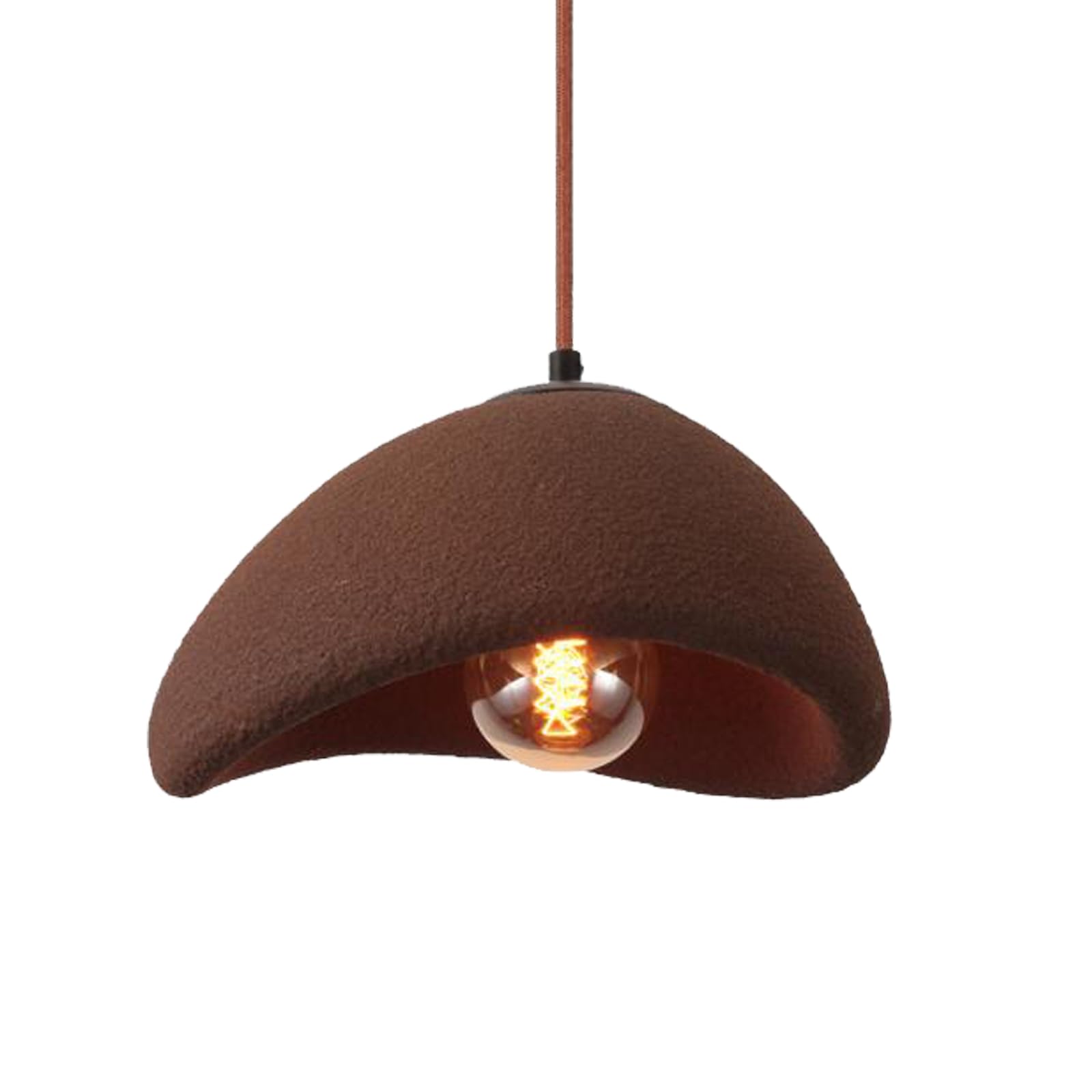 TOKTOP Vintage Creativity Pendant Light, Imitation Cement Lampshade Chandelier E27 Brown Hanging Lamp for Living Room, Kitchen, Dining Room, Bedroom, 20 cm
