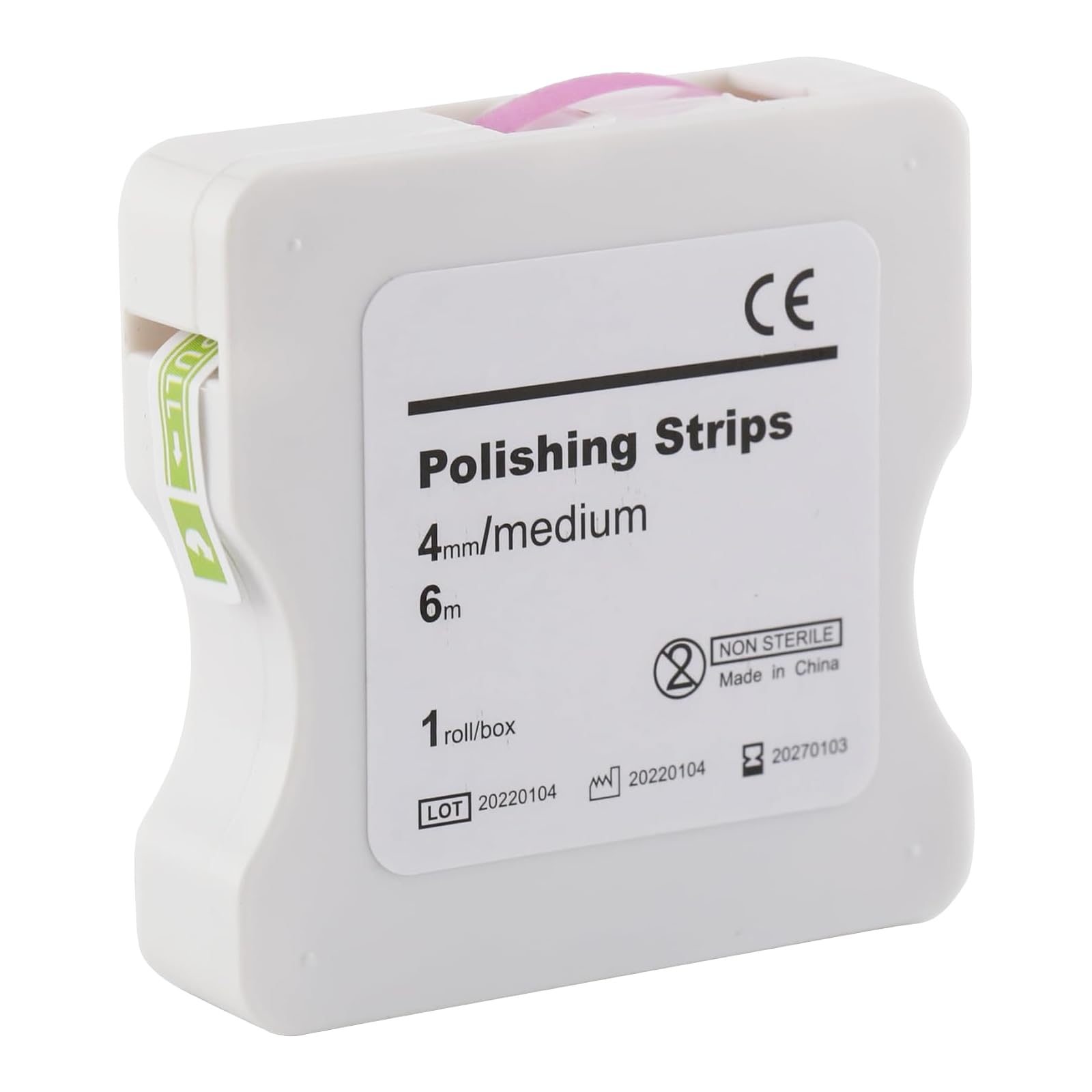 Papel de lija dental 4 mm ancho 6 m/rollo pulidora interdental herramientas de lijado rosa