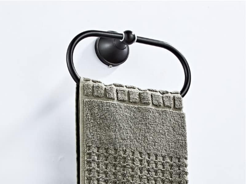 Bathroom Bath Towel Holder, Hand Towel Ring, Antique Towel Ring, Brass Wall Mounted Ellipse Kithen Washroom Bath Towel Holder Hanger Rack, Metal Vintage Hardware,Bronze-A