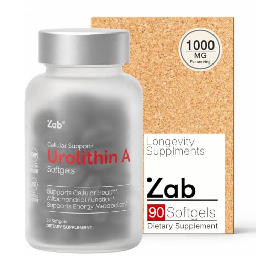 ZAB Urolithin A Supplement 1000mg Per Serving Mitochondrial Supplements Support Cellular Health & Energy Metabolism for Men & Women 90 Softgels 45 Servings