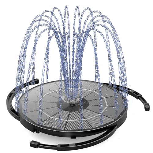AISITIN Solar-Springbrunnenpumpe für Vogelbad, 3,5 W DIY Solar-Wasserpumpen-Set mit 3 m langem Kabel und 13 Düsenstilen, solarbetriebener Teichbrunnen mit Halterungen für Garten, Teich, Aquarium und