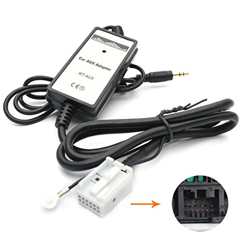 Yomikoo AUX Adapter, Car MP3 CD Changer Aux-in Adapter 3.5mm AUX-in Jack for VW 12Pin Jetta Beetle Passat GTI Golf Touareg Tiguan EOS Polo Touran R32 Fox, Skoda Octavia - Thumbnail 2