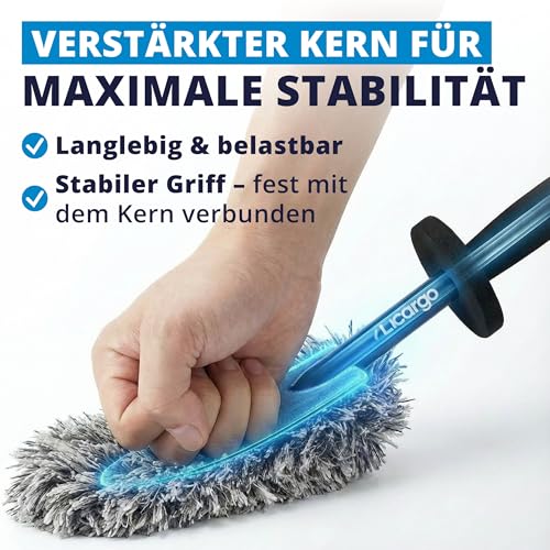 LICARGO Mikrofaser Felgenbürste extra dünn - erreicht Enge Speichen & tiefes Felgenbett - Stabiler Kern, schonend für alle Felgen - Felgenbürste Auto für präzise Felgenreinigung (36cm lang)