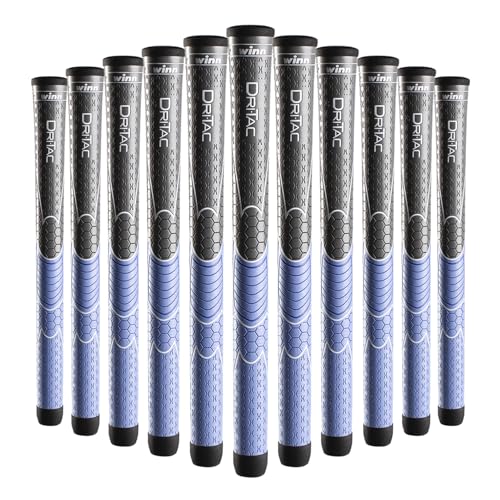 Winn Golf DriTac Grip, Gray/Lit Blue, Undersize, 11 Pack