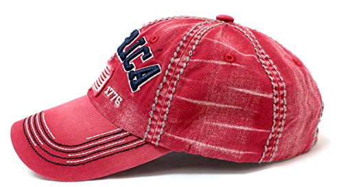 Vintage America EST. 1776 Flag Embroidery Baseball Hat miniatura 3