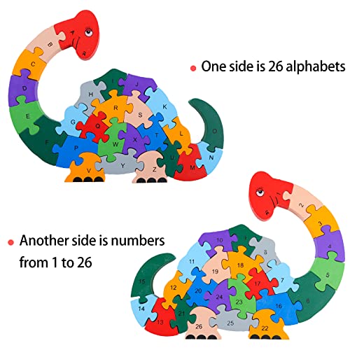 Lovestown 2 Pcs Wooden Animal Puzzles, Alphabet Building Blocks For Kids, Preschool Letters And Numbers Puzzles, Abc Animal Puzzle For Toddlers #TOP2