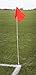Get Out! Soccer Corner Flags Set of 4-60 Inch Training Agility Poles - Large 13 x 10 Inch Soccer Practice Flags - Spring Mounted Spike Anchored Corner Flag Poles for Outdoor Grass Fields
