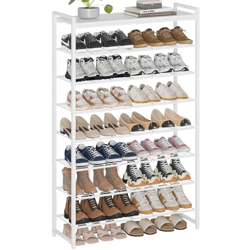 Larzonic 8-Tier Shoe Rack with Wood Top