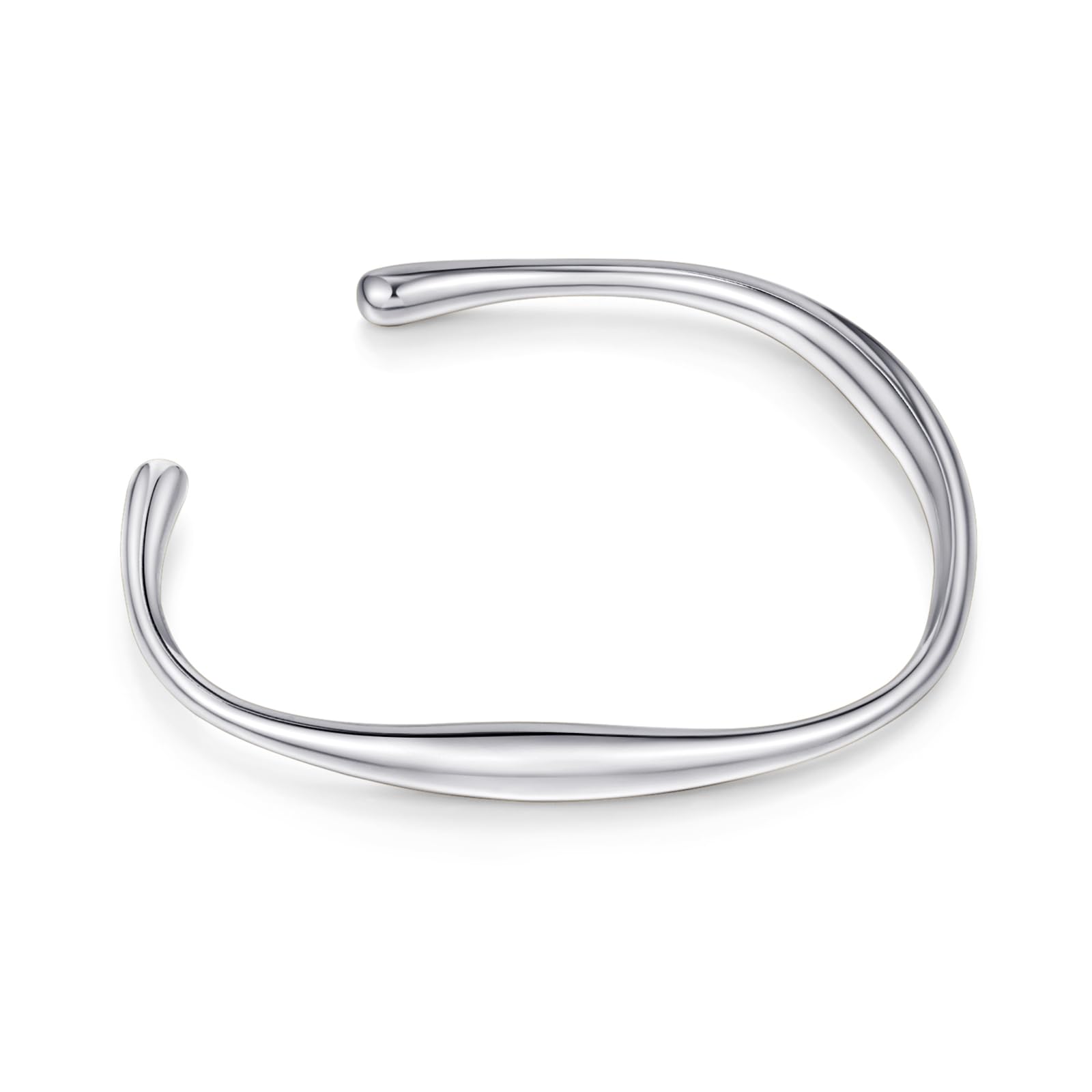 WOWORAMATeardrop Gold Cuff Bracelets for Women Adjustable 18K Gold Plated Chunky Open Cuff Bangle Bracelets Minimalist Thick Gold Wrist Cuff Bracelets