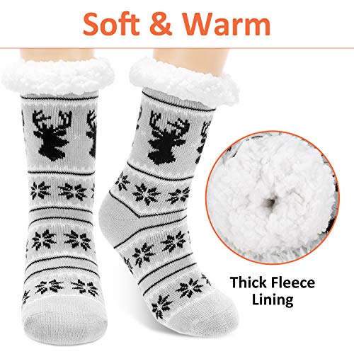 Calmare Aiglam Fleece Socken, Pantoffel Socken, Weihnachtssocken Damen Gemütliche Weiche Vlies Beleg Pantoffel Bett… – Bild 3