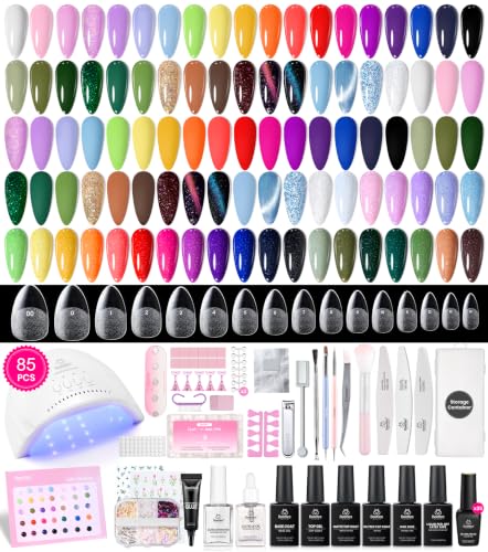 Beetles 85 Pcs Gel Nail Polish Kit with U V Light -35 Colors Gel Polish Kit