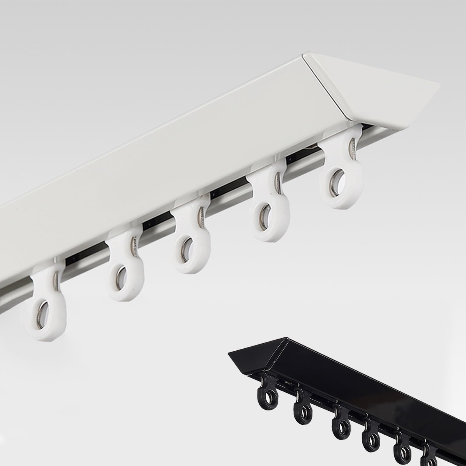 Mzqmk White Curtain Track Gliders, Ceiling Curtain Rod, Divider For Room Separation, Wall Mount Curtain Track, Curtain Track Ceiling Mount, Flexible And Durable Design(,3.9M/12.7Ft)