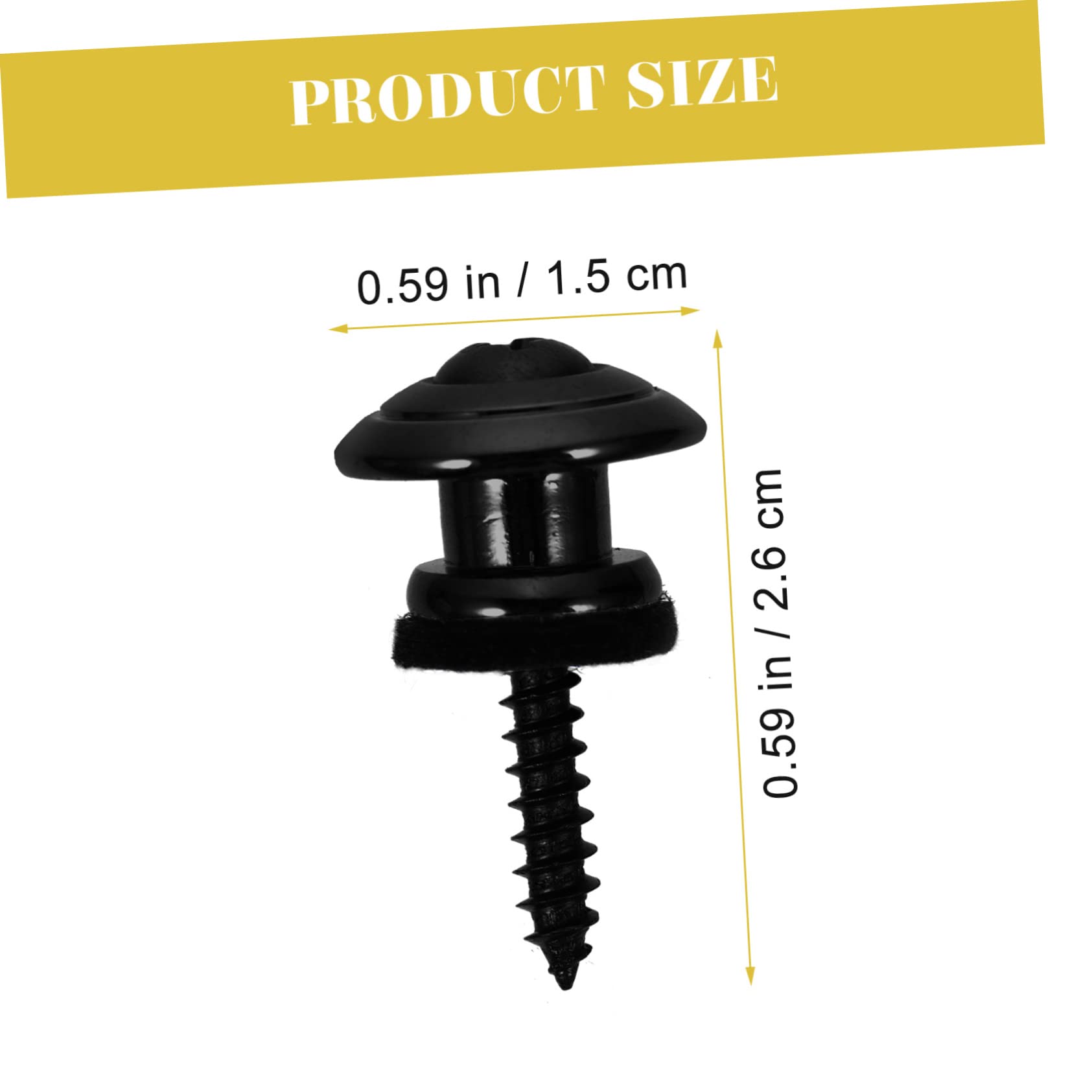 Garneck 5Pcs Guitar Strap Lock Buttons Durable Strap Buckles for Electric Acoustic Bass Guitar Easy Install Skid Design Smooth Finish