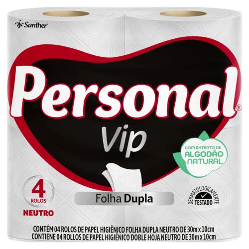 Personal Papel Higiênico Vip Folha Dupla 4 Unidades Branco (Embal...