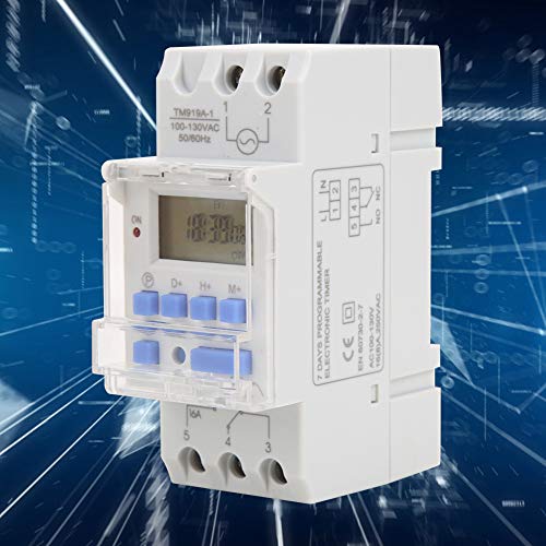 Marhynchus Interruptor Temporizador de 16 A con Pantalla LCD, Control de Temporizador Programable, Montaje en Carril DIN, Ideal para Automatización del Hogar y Uso Industrial