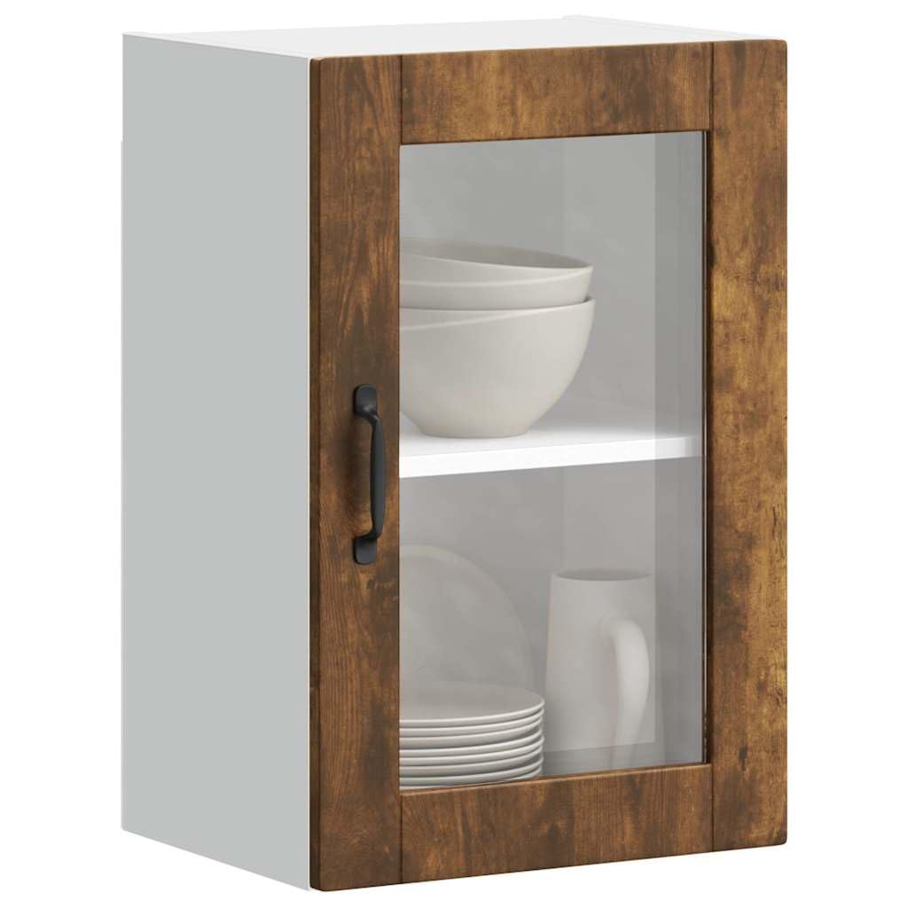 Genérico Armario de Pared para Cocina Puerta Cristal Porto Roble Ahumado,Mobiliario,Armarios y Almacenamiento,Armarios de Cocina,854012