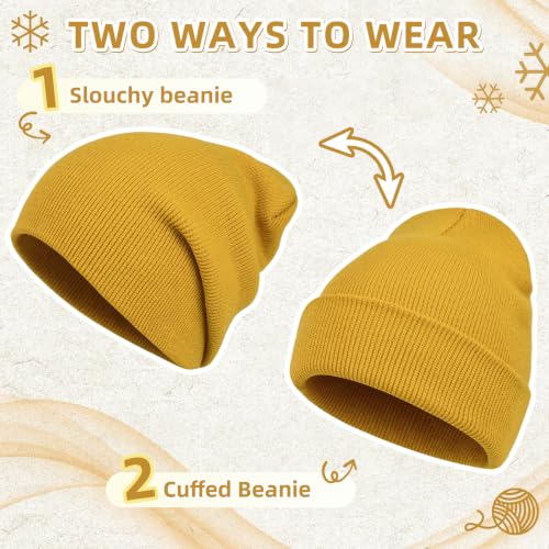 Image of ZOORON Beanie for Men Women Slouchy Winter Beanie Hats Cuffed Skull Caps