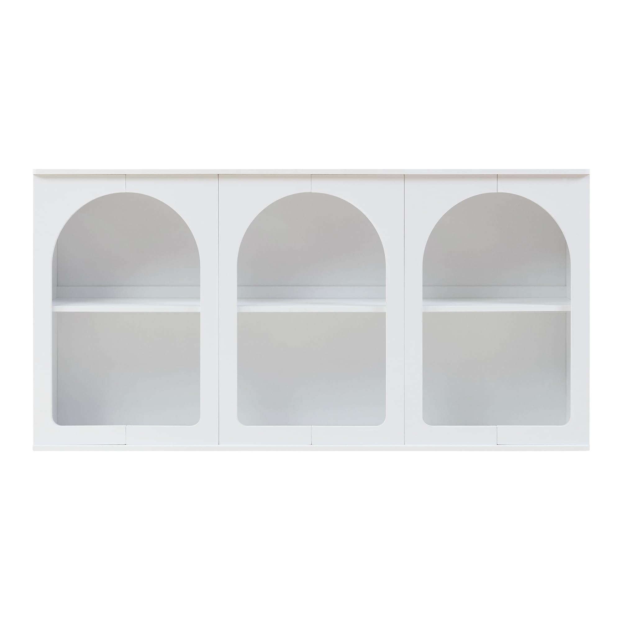 [en.casa] Sideboard Trorhun Kommode mit 6 Fächern offen Mehrzweckschrank 160 x 30 x 80 cm Wohnzimmerschrank Buffetschrank Weiß