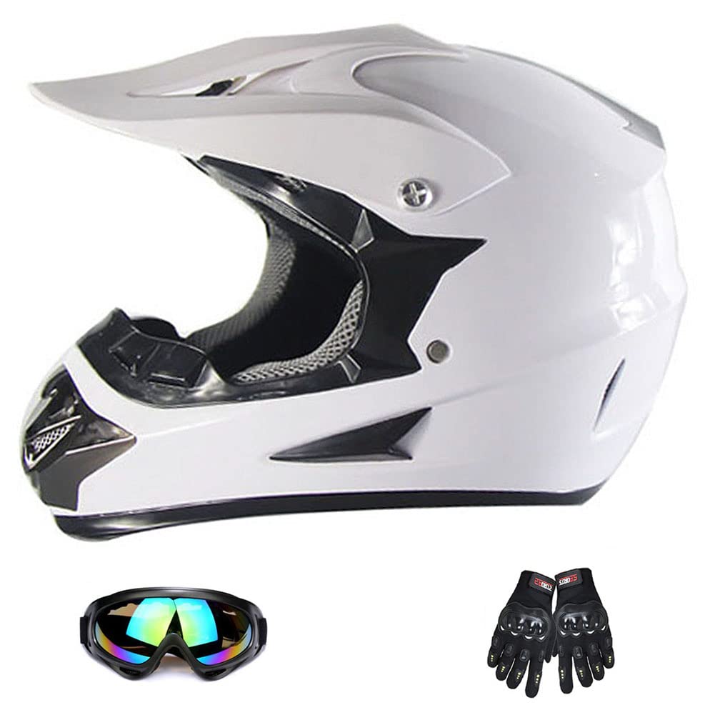 Motocross Helmet Fashion Youth Dirt Bike Helmet Unisex-Adult ATV Off-Road Mountain Bike Motorcycle Red Helmet DOT Approved