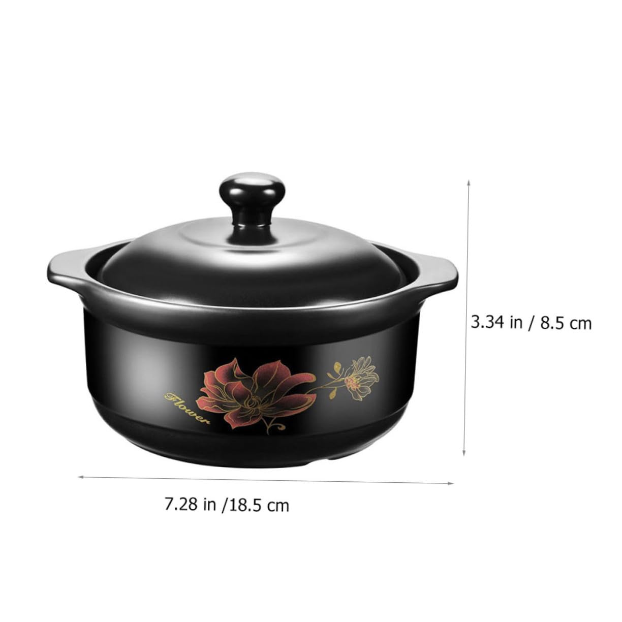 Casseruola in Ceramica Nera 1600ml per Cottura e Zuppe