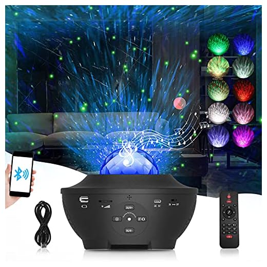 LED stjärnhimmel projektor, Galaxy Projector Light med musikhögtalare, Bluetooth 5.0, timer, fjärrkontroll, WiFi-anslutning roterande nattlampa för barn vuxna Home Party dekoration