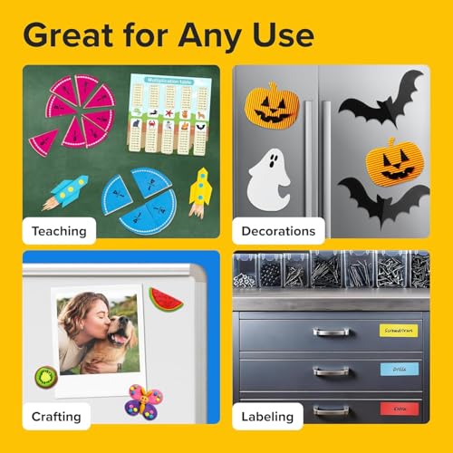 Super Sticky Magnetic Tape (15 ft x 0.5 in) - Stong Magnet Strip with Adhesive Backing - Easy to Cut and Mount on Fridges, Whiteboards & More