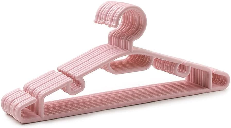 10 Pack Coat Hanger Non-Slip Plastic Household Wardrobe Hanger Shoulder Groove Design(Blue)