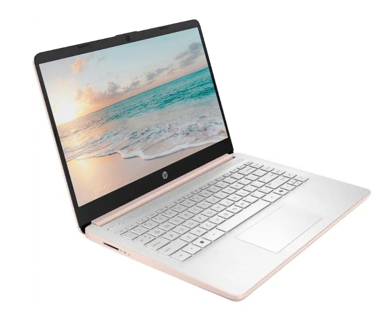 Image of HP 14 inch Business Laptop Computer with 1-Year Office 365, Intel Quad-Core N150 Processor, 4GB RAM 128GB UFS, Windows 11 Home, PLUSERA Earphones, Pale Rose Gold