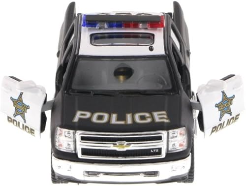 Miniatura 2 de KiNSMART Silverado 2014 - Interceptor de camión K9 de policía a escala 142 con acción de retroceso