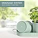 Barnyard Designs Indoor Herb Garden Planter Set with Tray, Metal Windowsill Plant Pots with Drainage for Outdoor or Indoor Plants, Set/3 (Soft Mint)