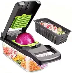 Fatiador Cortador Ralador De Legumes Frutas Verduras Kit Completo 16 Peças Pot Acvrílico Laminas Aço Inox Para Saladas Acessório Para Cozinha DUPIN