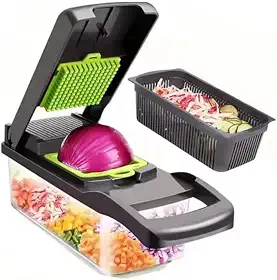 Fatiador Cortador Ralador De Legumes Frutas Verduras Kit Completo 16 Peças Pot Acvrílico Laminas Aço Inox Para Saladas Acessório Para Cozinha DUPIN