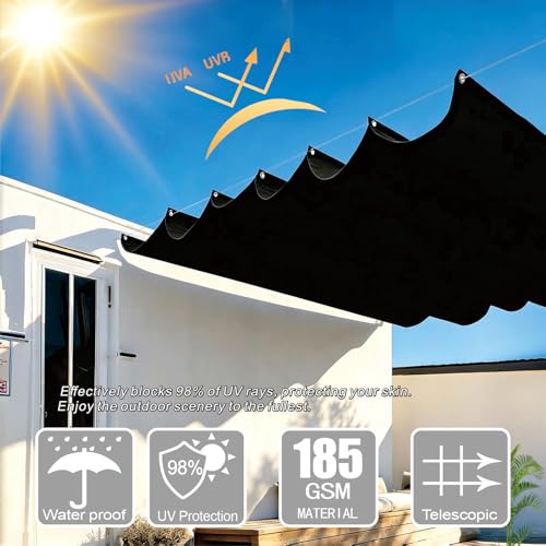 Voile ombrage rétractable contre la chaleur de terrasse
