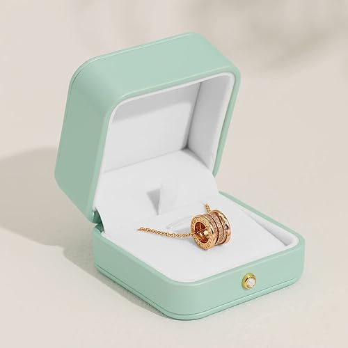 Miniatura 6 de Oirlv Magnífico collar verde menta caja de regalo de cuero collar cajas para joyería regalo terciopelo interior colgante caja