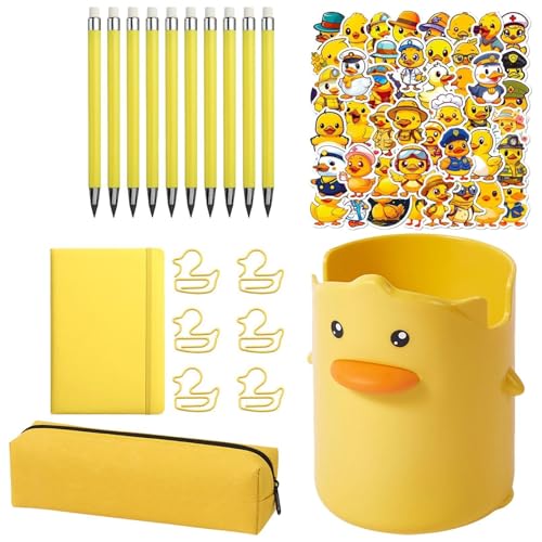 子供用ステーショナリーセット - 子供用かわいい筆記用具、芸術的なデスク用品 | クリエイティブな漫画をテーマにした学校の文房具、男の子、女の子用の筆記用具、ノートブック鉛筆、寮用鉛筆ポーチ。