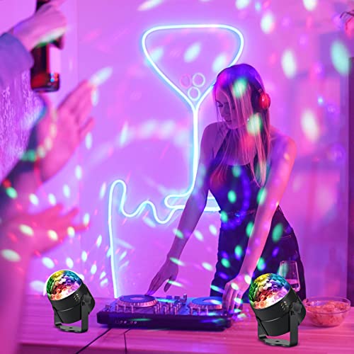 Retisee 8 Set Disco Ball Party Lights 7 Colors Party Lights Sound Activated Rgb Disco Ball Light Led Strobe Light With Remote And Plug For Home Room Dance Parties Bar Karaoke Wedding Show Club #TOP4