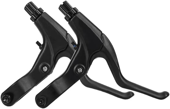 Free-fly 1 Pair Universal Full Aluminum Alloy Bicycle Brake Handle Mountain Road Bike V-Type Brake Lever 2.2cm Diameter Black