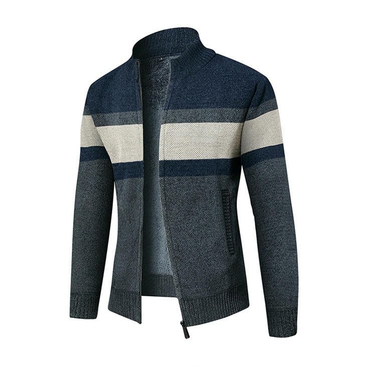 Pull d'hiver en tricot doublé polaire chaud et confortable