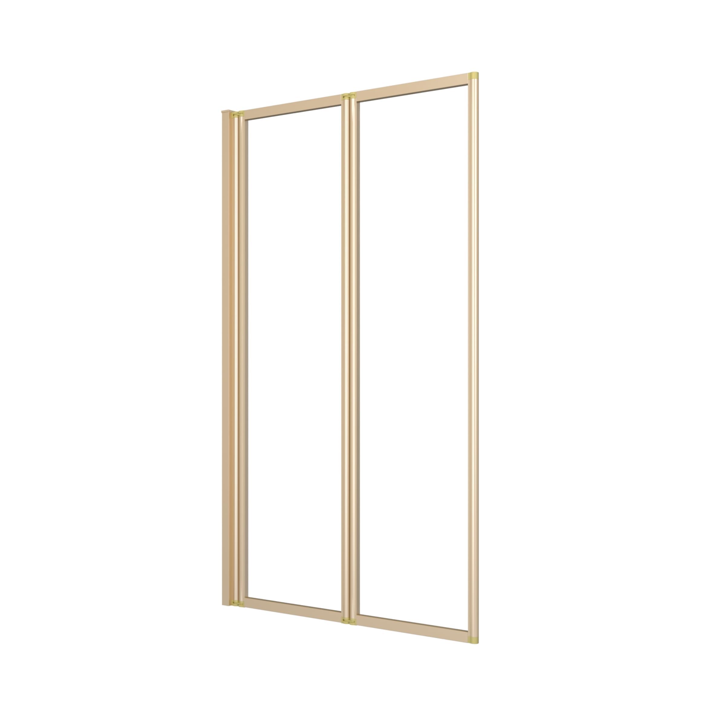 Marwell Parete pieghevole per vasca da bagno double oro, 120 x 70 cm, per vasca da bagno con vetro di sicurezza monolastra da 4 mm, due pareti pieghevoli orientabili, telaio in alluminio di alta