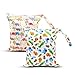 2 PCS Buste per Pannolini, Sacchetto del Pannolino con Doppia Zip per Vestiti, Articoli da Toeletta, Wet Bag Lavabili Assorbenti per Passeggino, Palestra, Viaggio, Spiaggia, 12x14 Pollice