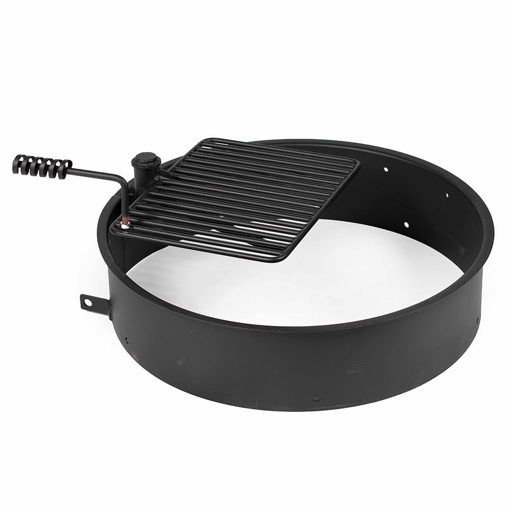 Ash & Ember 32" Steel Fire Pit Ring with Cooking Grate