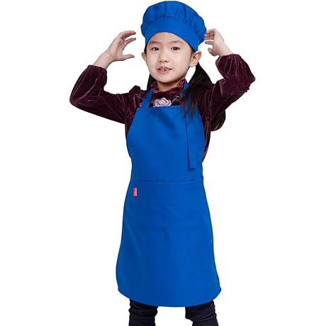 Blue Kids Apron & Chef Hat Set