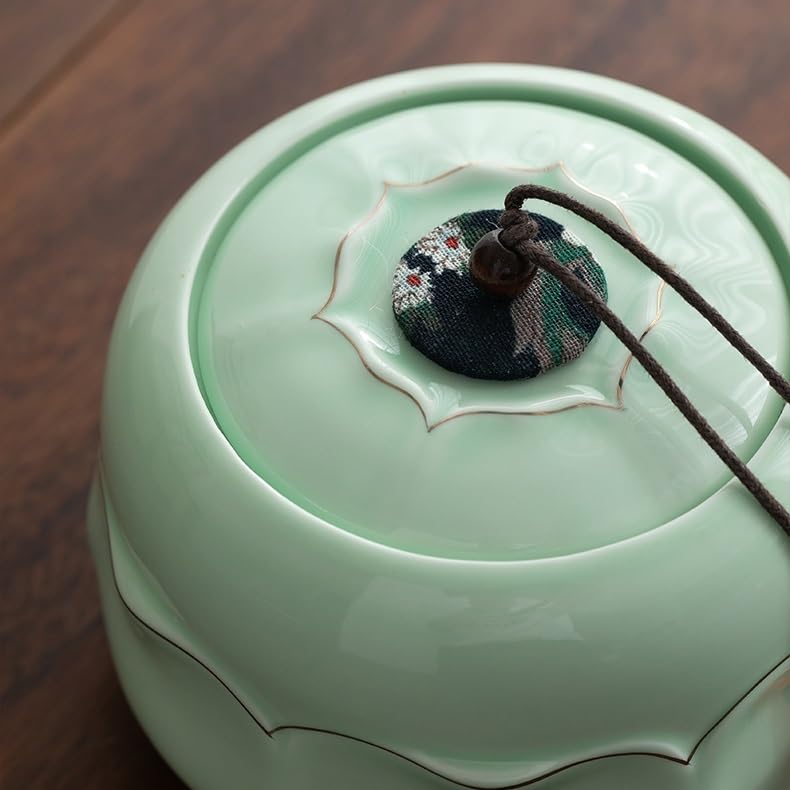 Boîte à thé en céramique Grigio avec couvercle hermétique chic - 4
