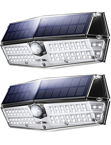 Solar Motion Light, LITOM Solar Lights Outdoor, with 3 Lighting Modes, IP66...