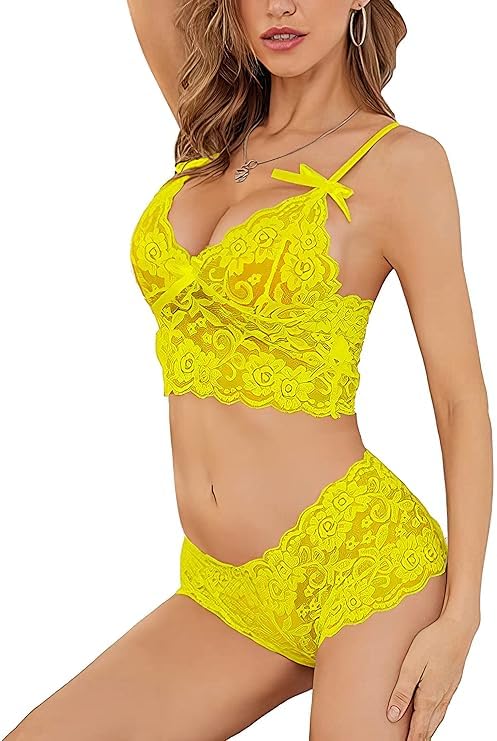 Image of Women's Special Babydoll Poly-Cotton Bikini Set| Non-Padded Bra & Panty |Nightwear /Hot Couples Honeymoon /First Night /Anniversary