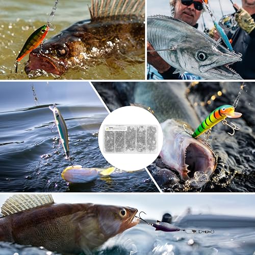 OROOTL Fishing Swivels with Snap Kit, 100pcs Barrel Swivel with Safety Snaps Black Nickel Fishing Snap Swivels Connector Fishing Tackle Accessories - Thumbnail 7