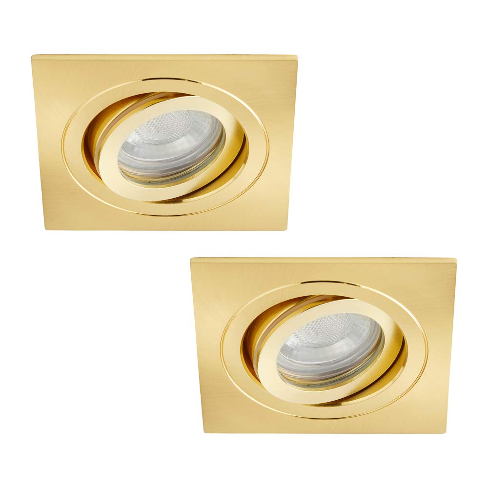 Litecraft (2 Pack) Recessed Tiltable Downlights - Brass