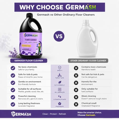 Image of Disinfectant Surface & Floor Cleaner Liquid | Lavendor | 5 liters | 1 can | 99.9% germ-eliminate | Stain-removing | Hand-safe