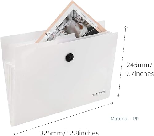 Miniatura 2 de Organizador de carpetas de archivos expandible, 8 bolsillos tamaño carta A4, organizador de archivos de acordeón portátil, caja de archivos